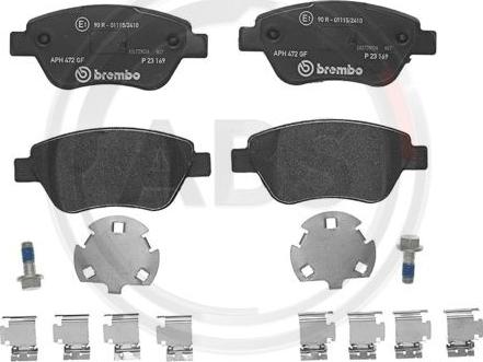 A.B.S. P23169 - Тормозные колодки, дисковые, комплект autosila-amz.com