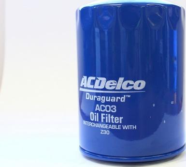 ACDelco AC03 - Масляный фильтр autosila-amz.com
