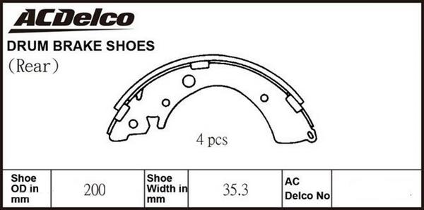 ACDelco ACBS1614 - Комплект тормозных колодок, барабанные autosila-amz.com