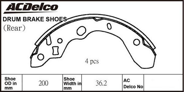 ACDelco ACBS1771 - Комплект тормозных колодок, барабанные autosila-amz.com