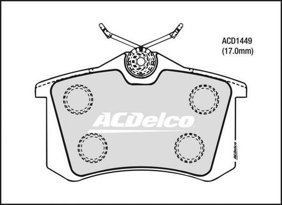 ACDelco ACD1449 - Тормозные колодки, дисковые, комплект autosila-amz.com