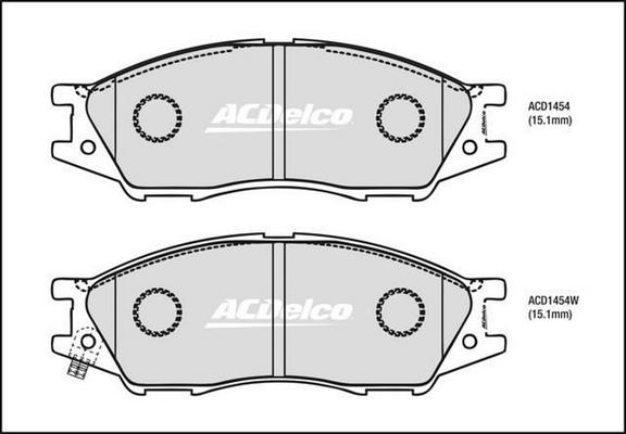 ACDelco ACD1454 - Тормозные колодки, дисковые, комплект autosila-amz.com