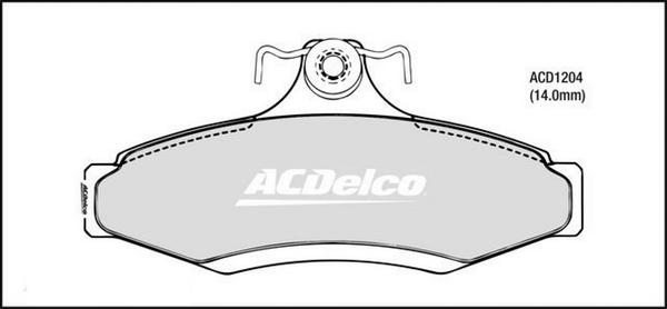 ACDelco ACD1204 - Тормозные колодки, дисковые, комплект autosila-amz.com