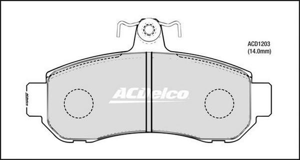 ACDelco ACD1203 - Тормозные колодки, дисковые, комплект autosila-amz.com