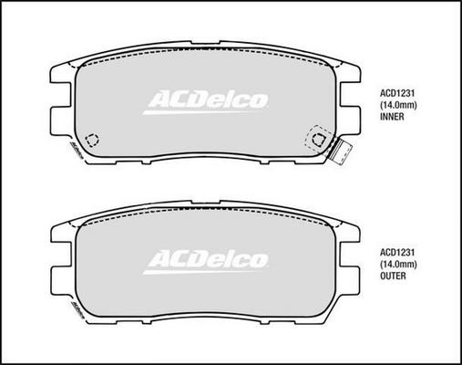ACDelco ACD1231 - Тормозные колодки, дисковые, комплект autosila-amz.com