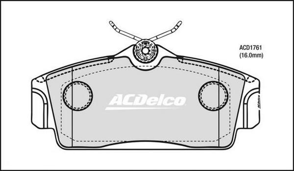 ACDelco ACD1761 - Тормозные колодки, дисковые, комплект autosila-amz.com