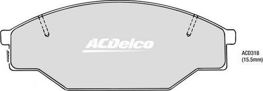 ACDelco ACD318 - Тормозные колодки, дисковые, комплект autosila-amz.com