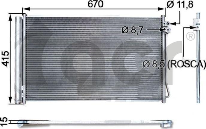 ACR 300807 - Конденсатор кондиционера autosila-amz.com