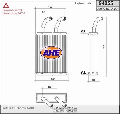 AHE 94055 - Теплообменник, отопление салона autosila-amz.com