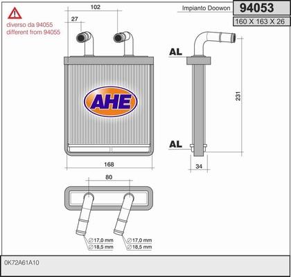 AHE 94053 - Теплообменник, отопление салона autosila-amz.com