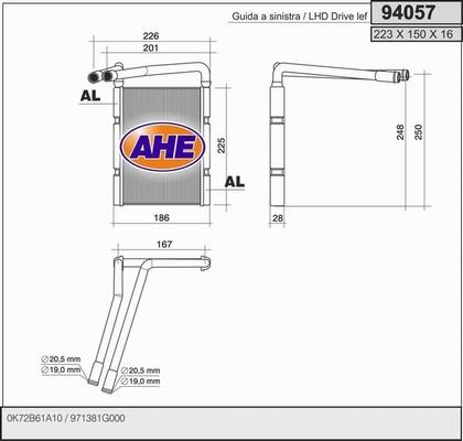 AHE 94057 - Теплообменник, отопление салона autosila-amz.com