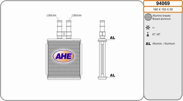 AHE 94069 - Теплообменник, отопление салона autosila-amz.com