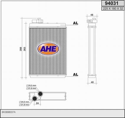 AHE 94031 - Теплообменник, отопление салона autosila-amz.com