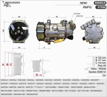 AHE 98886 - Компрессор кондиционера autosila-amz.com