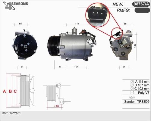 AHE 98767/A - Компрессор кондиционера autosila-amz.com