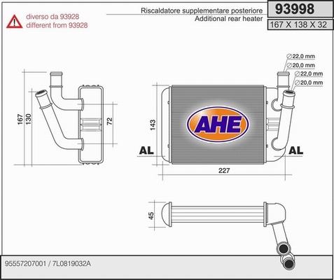 AHE 93998 - Теплообменник, отопление салона autosila-amz.com