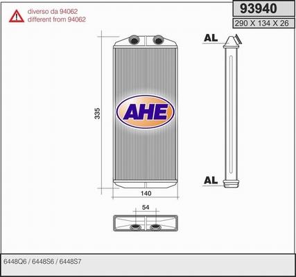 AHE 93940 - Теплообменник, отопление салона autosila-amz.com