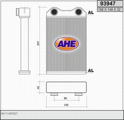 AHE 93947 - Теплообменник, отопление салона autosila-amz.com