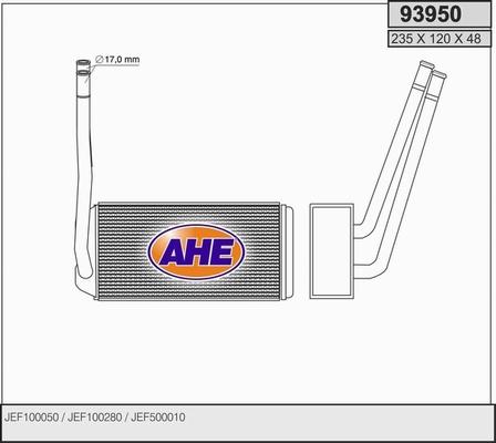 AHE 93950 - Теплообменник, отопление салона autosila-amz.com