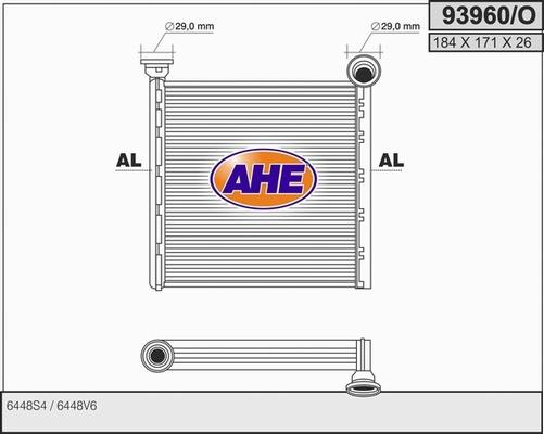 AHE 93960/O - Теплообменник, отопление салона autosila-amz.com