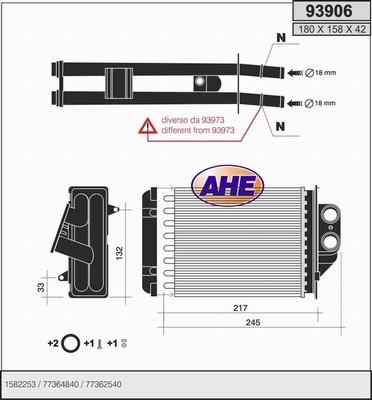 AHE 93906 - Теплообменник, отопление салона autosila-amz.com