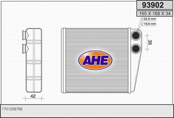 AHE 93902 - Теплообменник, отопление салона autosila-amz.com