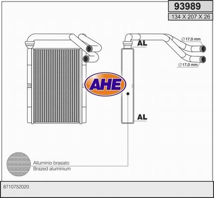 AHE 93989 - Теплообменник, отопление салона autosila-amz.com