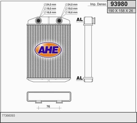 AHE 93980 - Теплообменник, отопление салона autosila-amz.com