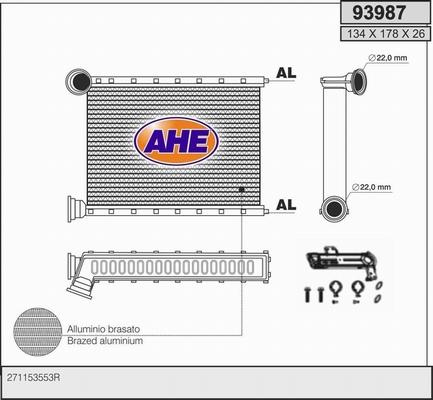 AHE 93987 - Теплообменник, отопление салона autosila-amz.com