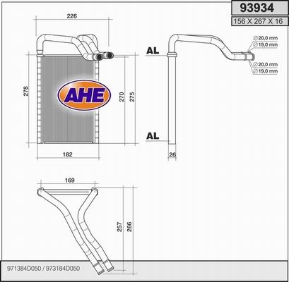 AHE 93934 - Теплообменник, отопление салона autosila-amz.com