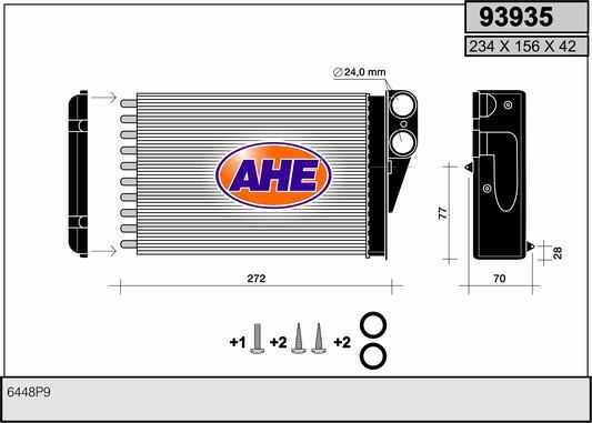 AHE 93935 - Теплообменник, отопление салона autosila-amz.com