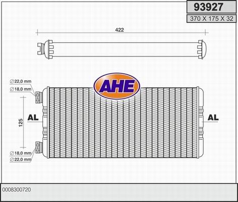 AHE 93927 - Теплообменник, отопление салона autosila-amz.com