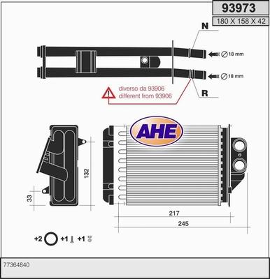 AHE 93973 - Теплообменник, отопление салона autosila-amz.com