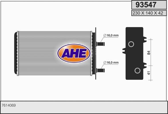 AHE 93547 - Теплообменник, отопление салона autosila-amz.com