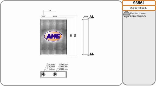 AHE 93561 - Теплообменник, отопление салона autosila-amz.com