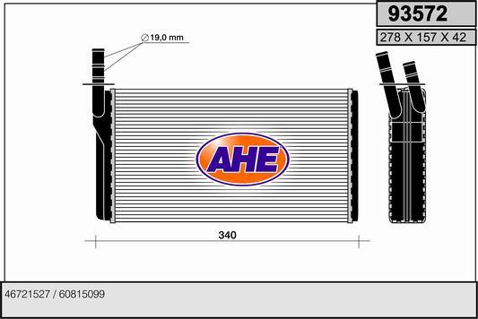 AHE 93572 - Теплообменник, отопление салона autosila-amz.com