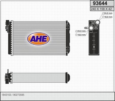 AHE 93644 - Теплообменник, отопление салона autosila-amz.com