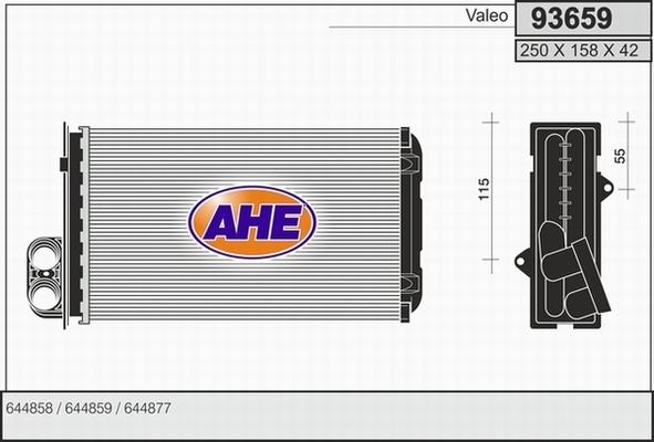 AHE 93659 - Теплообменник, отопление салона autosila-amz.com