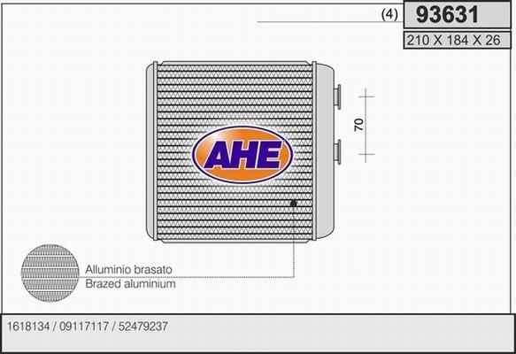 AHE 93631 - Теплообменник, отопление салона autosila-amz.com