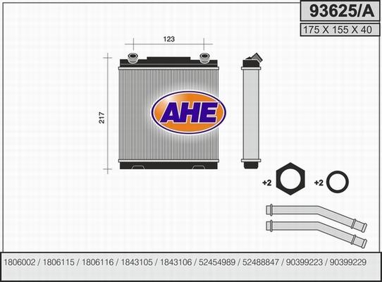 AHE 93625/A - Теплообменник, отопление салона autosila-amz.com