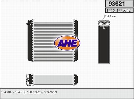 AHE 93621 - Теплообменник, отопление салона autosila-amz.com