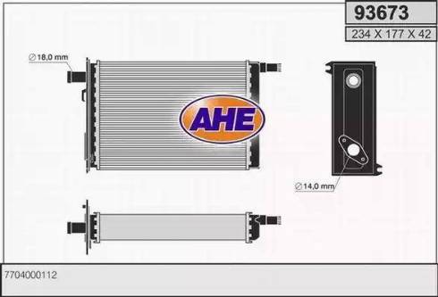 AHE 93673 - Теплообменник, отопление салона autosila-amz.com