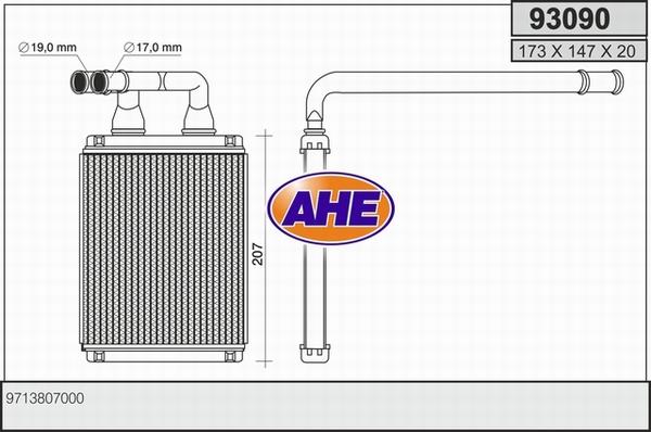 AHE 93090 - Теплообменник, отопление салона autosila-amz.com