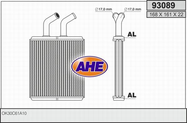AHE 93089 - Теплообменник, отопление салона autosila-amz.com