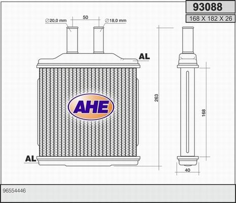AHE 93088 - Теплообменник, отопление салона autosila-amz.com