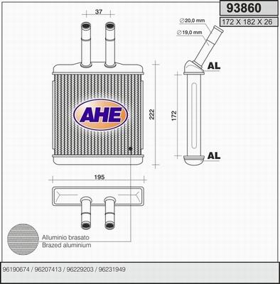 AHE 93860 - Теплообменник, отопление салона autosila-amz.com