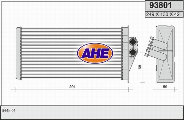 AHE 93801 - Теплообменник, отопление салона autosila-amz.com