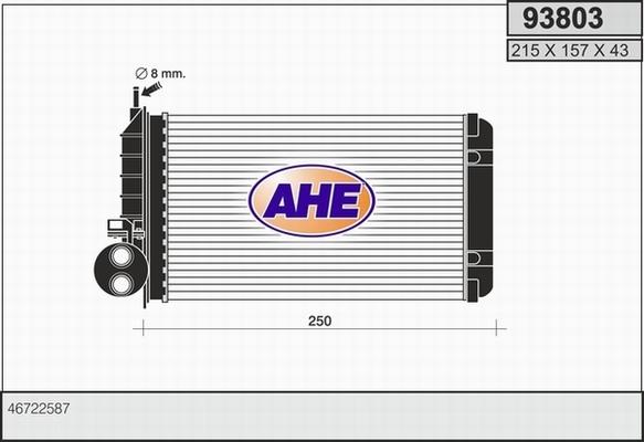 AHE 93803 - Теплообменник, отопление салона autosila-amz.com