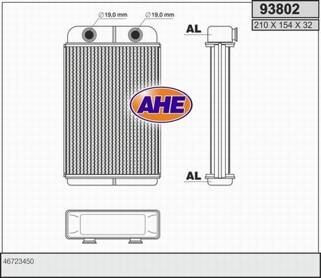 AHE 93802 - Теплообменник, отопление салона autosila-amz.com
