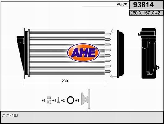 AHE 93814 - Теплообменник, отопление салона autosila-amz.com